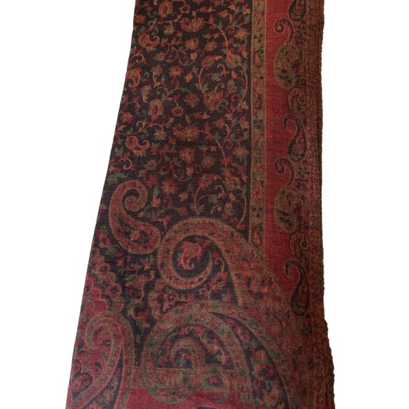 Multicoloured Embroidered Self Print Border - 70*180 - 100% Silk - Picture 5 of 6